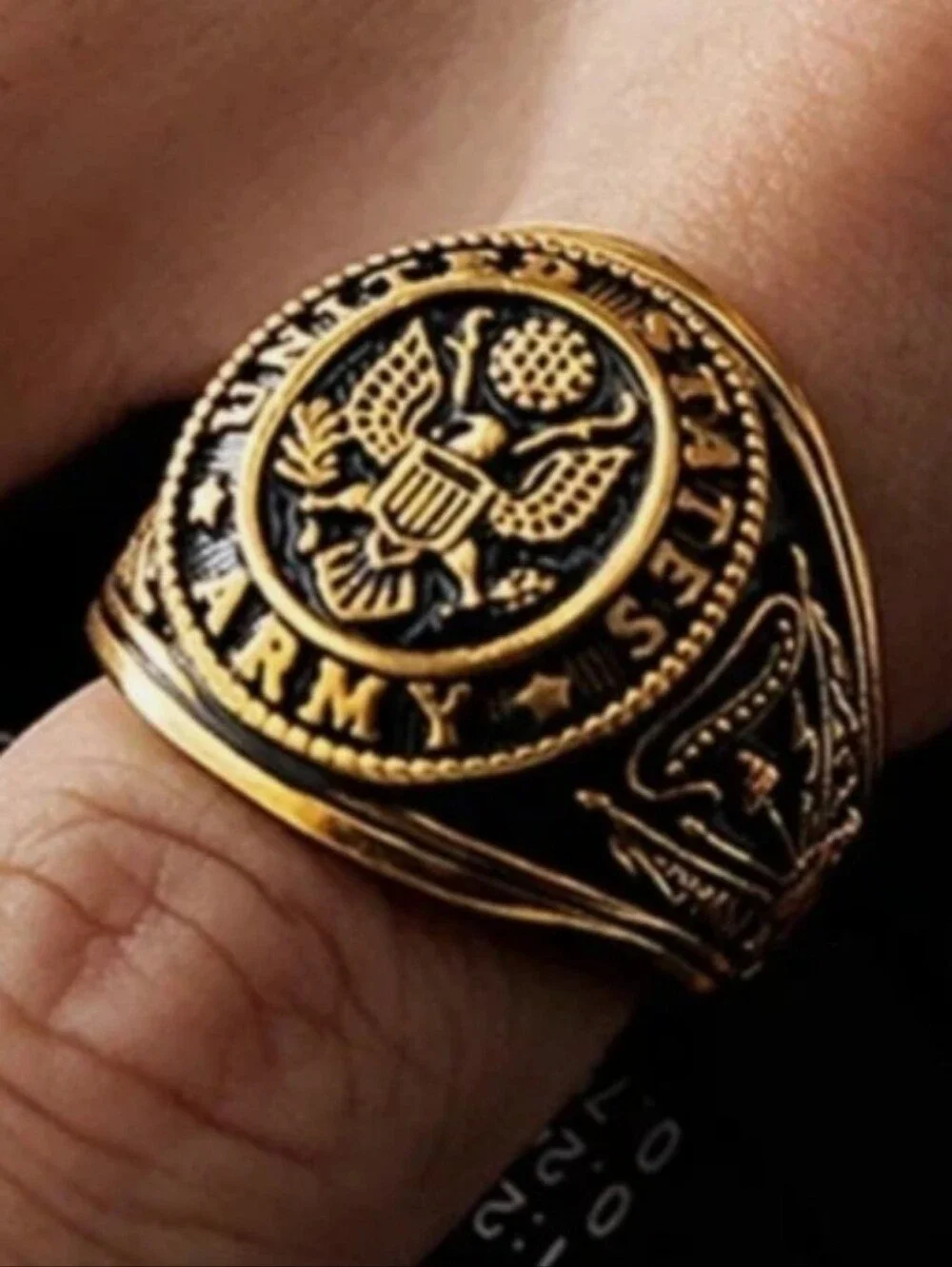 New Stainless steel US Army American Flag Eagle ring Size 7 - 13 Available